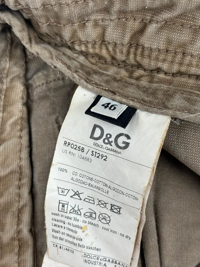 AW2006 Dolce & Gabbana Beige Cargo Military Pants WrvNMdq 12