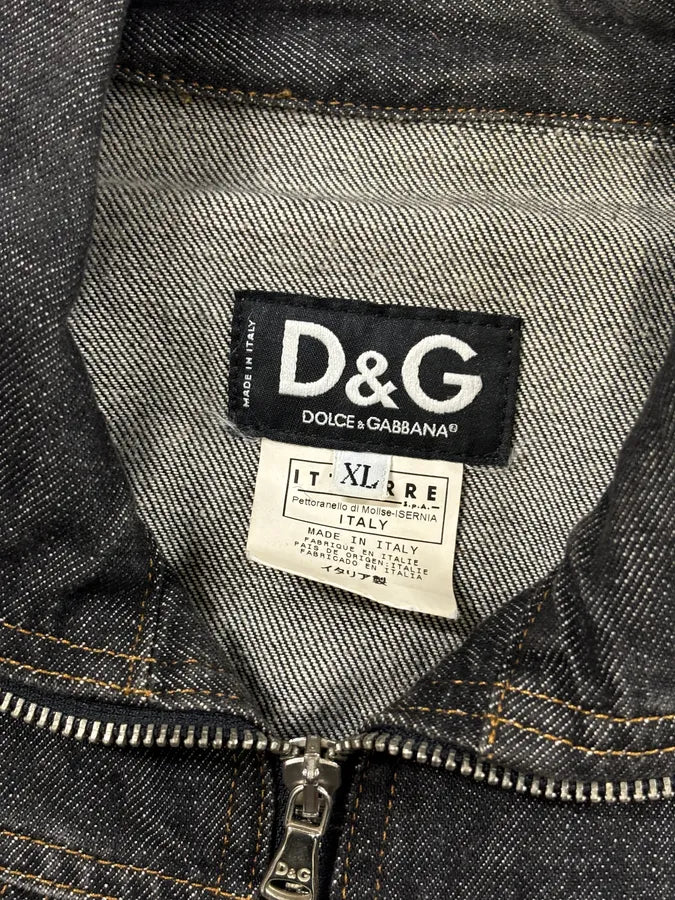 AW2003 Dolce & Gabbana Multi-Zip Dark Grey Denim Jacket SfHAgCb 10
