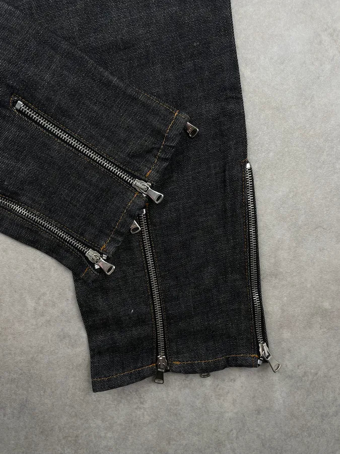 AW2003 Dolce & Gabbana Navy Denim Multi-Zip Jeans ZnsFvLP 9