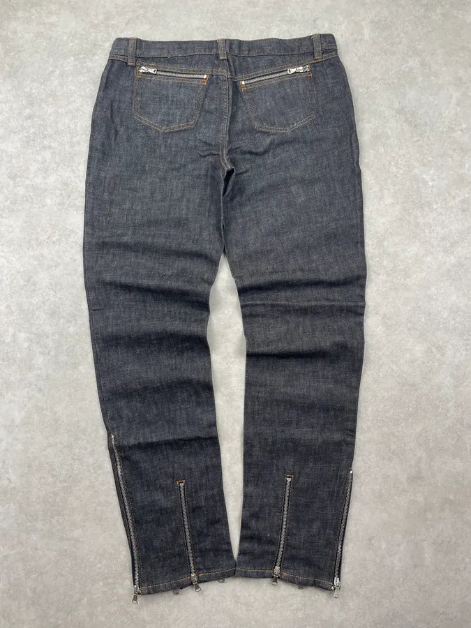 AW2003 Dolce & Gabbana Navy Denim Multi-Zip Jeans ZnsFvLP 4