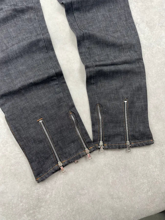 AW2003 Dolce & Gabbana Navy Denim Multi-Zip Jeans ZnsFvLP 5