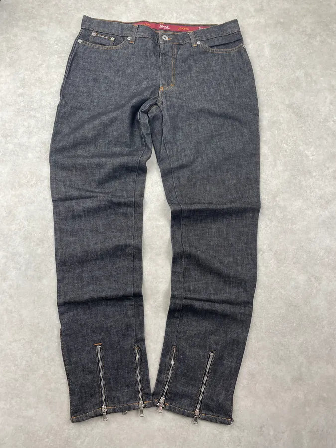 AW2003 Dolce & Gabbana Navy Denim Multi-Zip Jeans ZnsFvLP 3