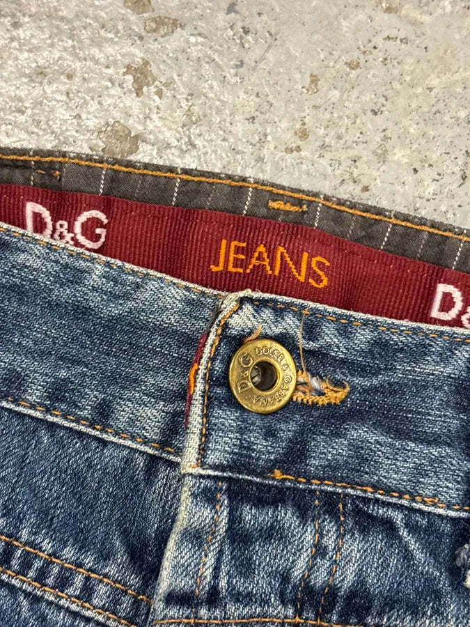 AW2003 Dolce & Gabbana Blue Denim Bootcut Jeans WMTmNgv 7