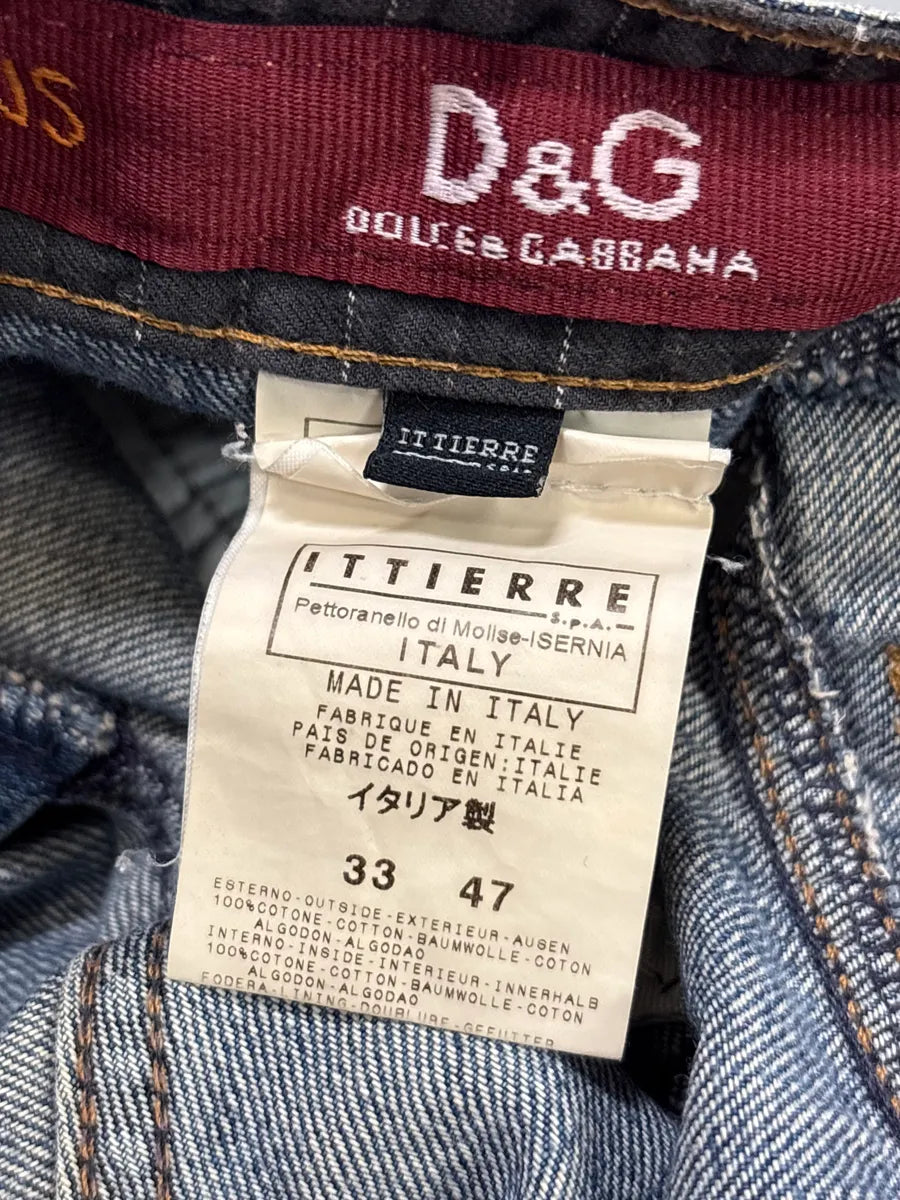 AW2003 Dolce & Gabbana Blue Denim Bootcut Jeans WMTmNgv 11