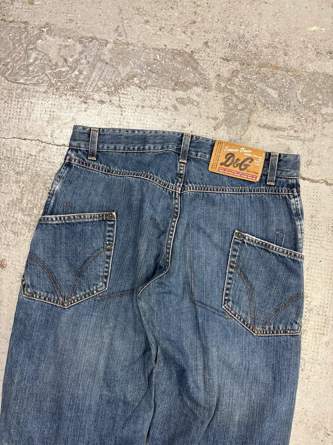 AW2003 Dolce & Gabbana Blue Denim Bootcut Jeans WMTmNgv 6