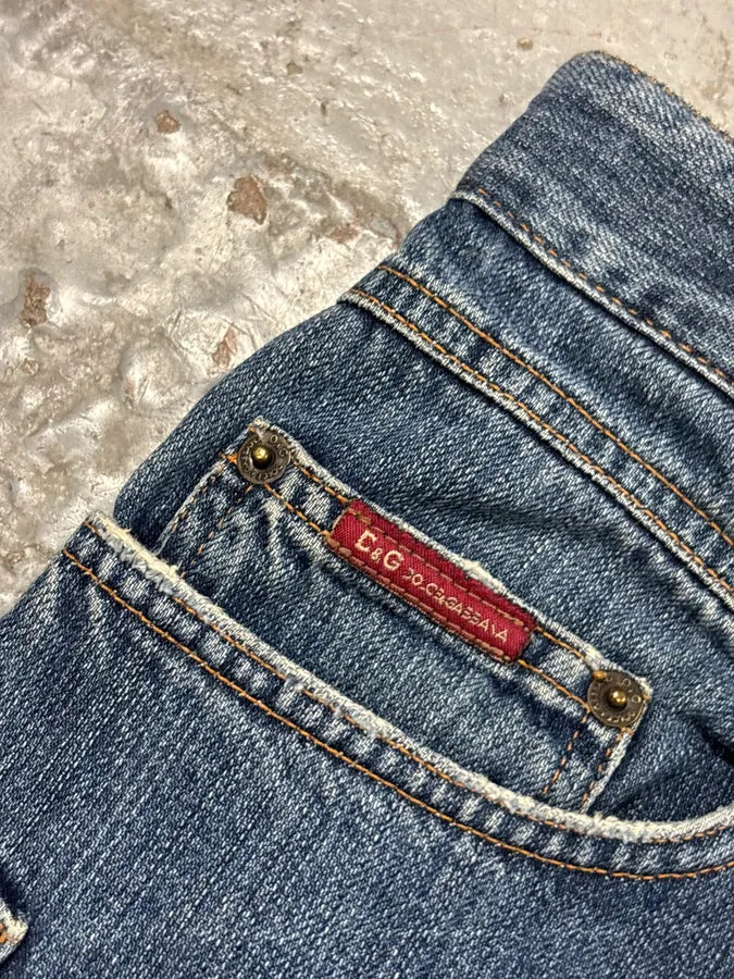 AW2003 Dolce & Gabbana Blue Denim Bootcut Jeans WMTmNgv 8