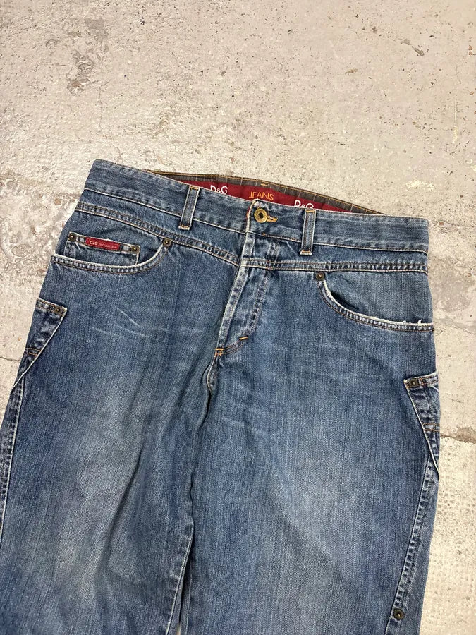 AW2003 Dolce & Gabbana Blue Denim Bootcut Jeans WMTmNgv 4