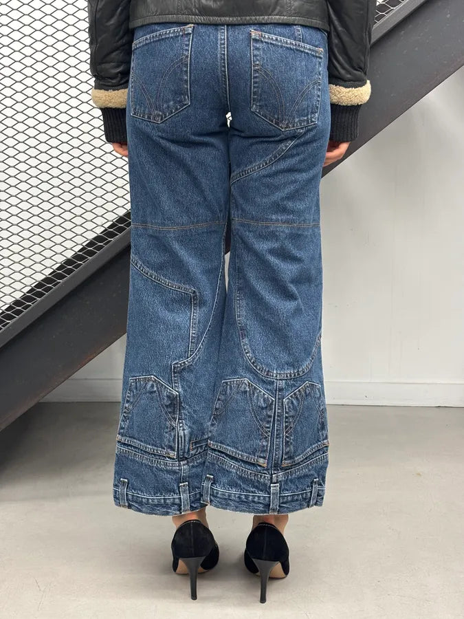 AW2003 Dolce & Gabbana Blue Denim Trompe LOeil Large Jeans GjFArcf 3