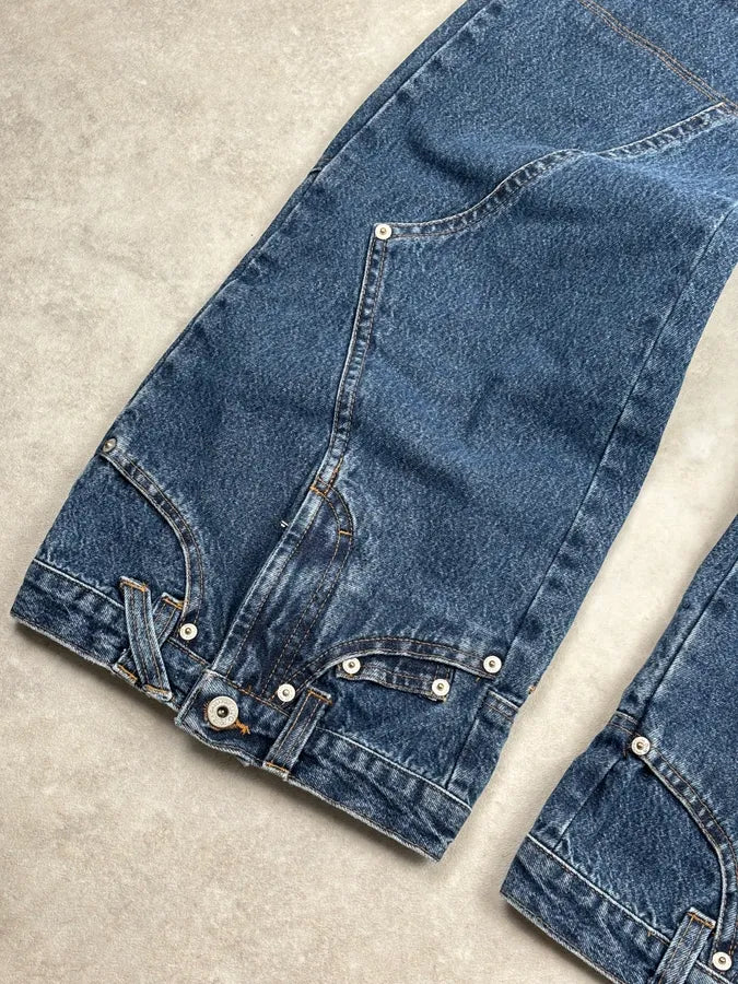 AW2003 Dolce & Gabbana Blue Denim Trompe LOeil Large Jeans GjFArcf 8