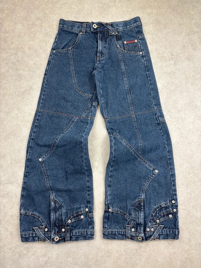AW2003 Dolce & Gabbana Blue Denim Trompe LOeil Large Jeans GjFArcf 0