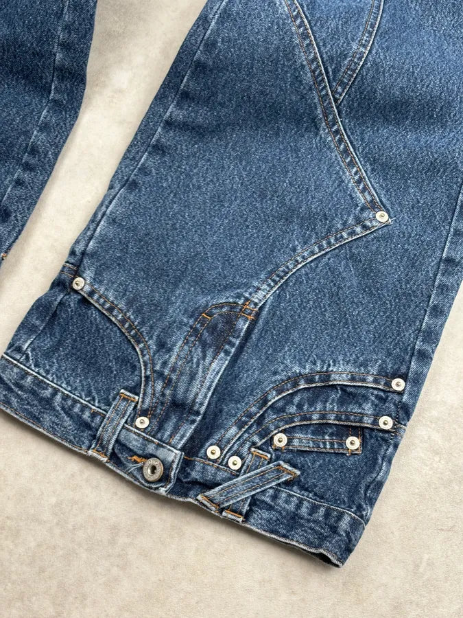 AW2003 Dolce & Gabbana Blue Denim Trompe LOeil Large Jeans GjFArcf 9