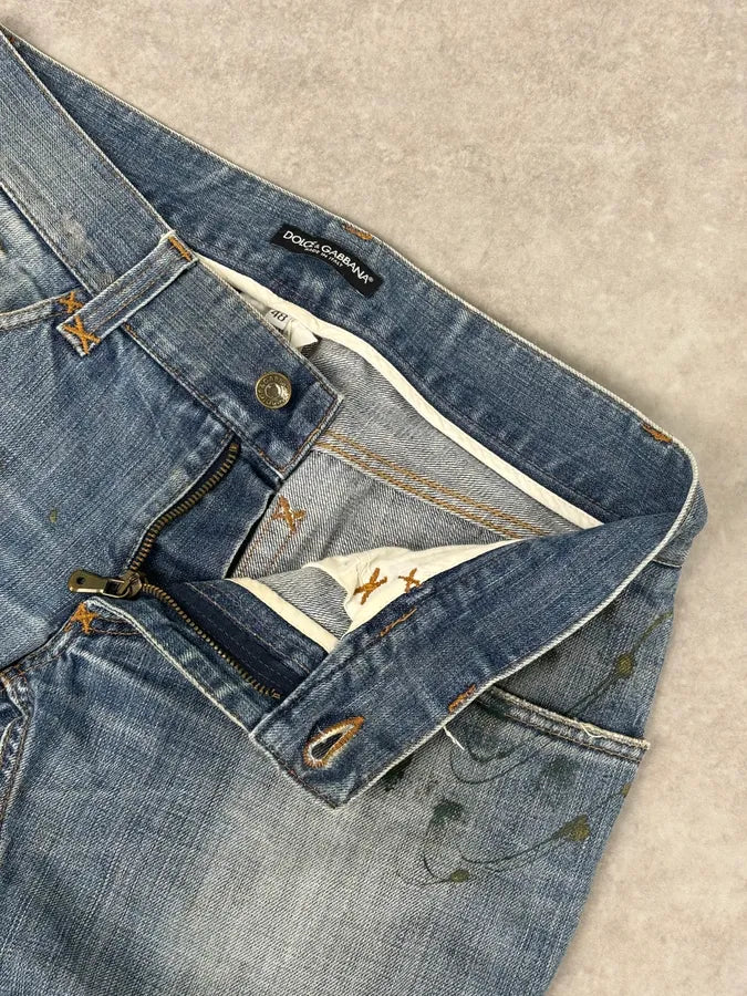 FW2005 Dolce & Gabbana Light Blue Denim Distressed Jeans bUgxOFw 10