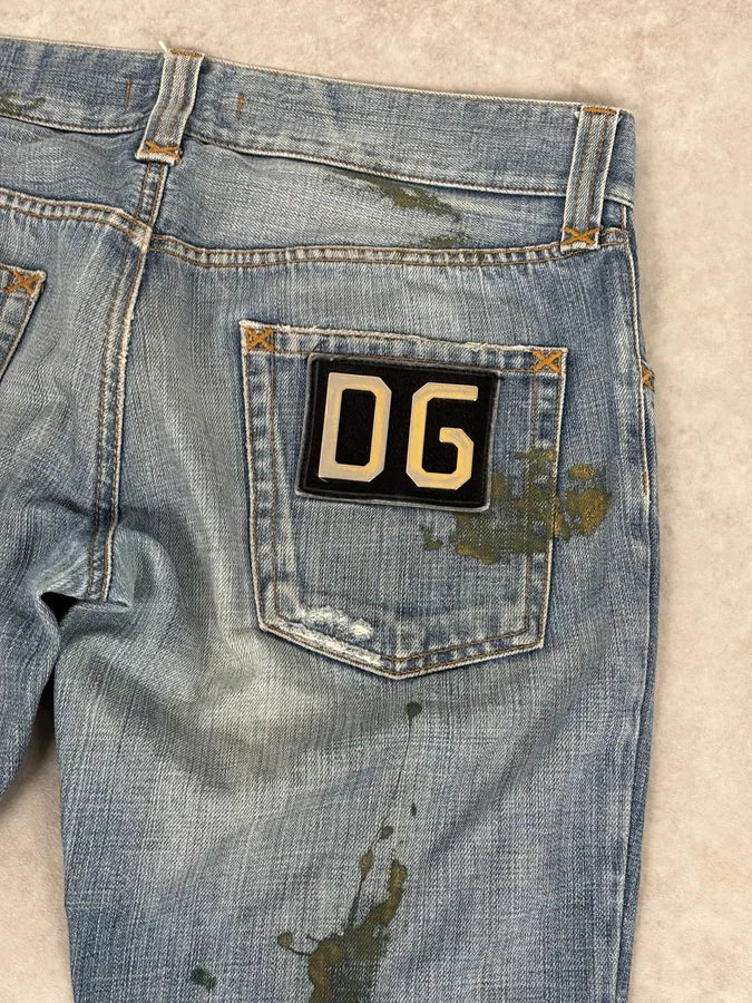 FW2005 Dolce & Gabbana Light Blue Denim Distressed Jeans bUgxOFw 8