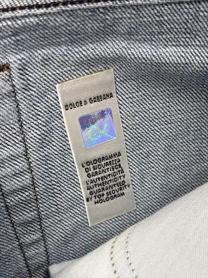 AW2004 Dolce & Gabbana Blue Denim Printed Jeans gjgInBz 13