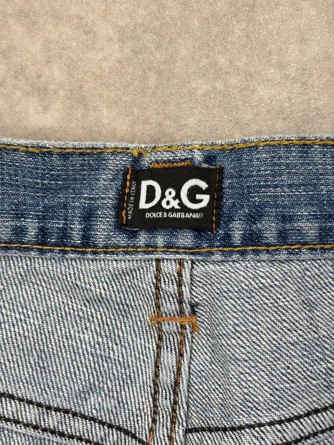 AW2004 Dolce & Gabbana Blue Denim Printed Jeans gjgInBz 12