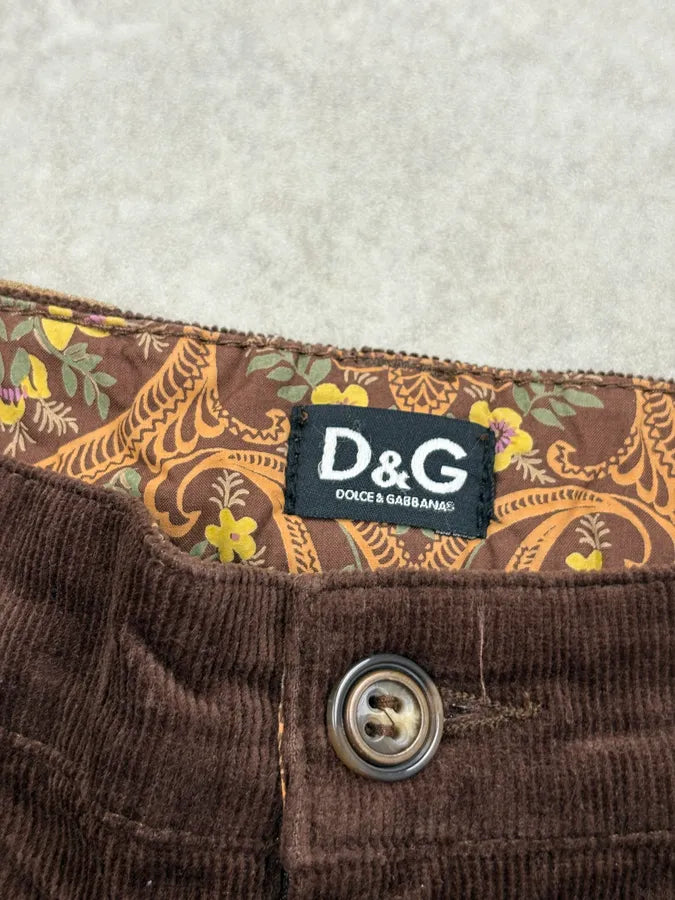 AW2006 Dolce & Gabbana Brown Corduroy & Blue Denim Shorts HsMZDlt 8