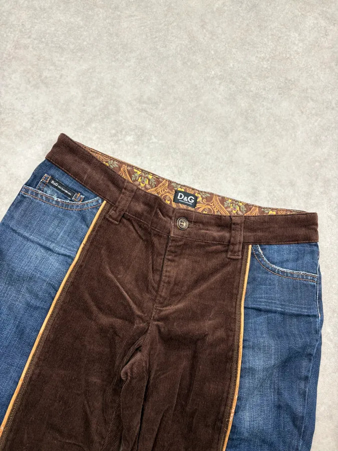 AW2006 Dolce & Gabbana Brown Corduroy & Blue Denim Shorts HsMZDlt 4