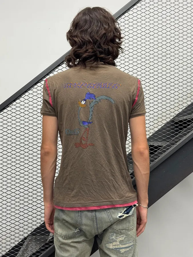 SS2006 Dolce & Gabbana Brown Coyotte Cartoon T-Shirt xpjTOen 2