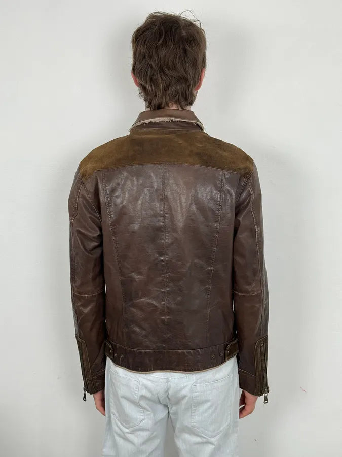 2000s Dolce & Gabbana Brown Leather Rodeo Jacket  YoDTBTE 2