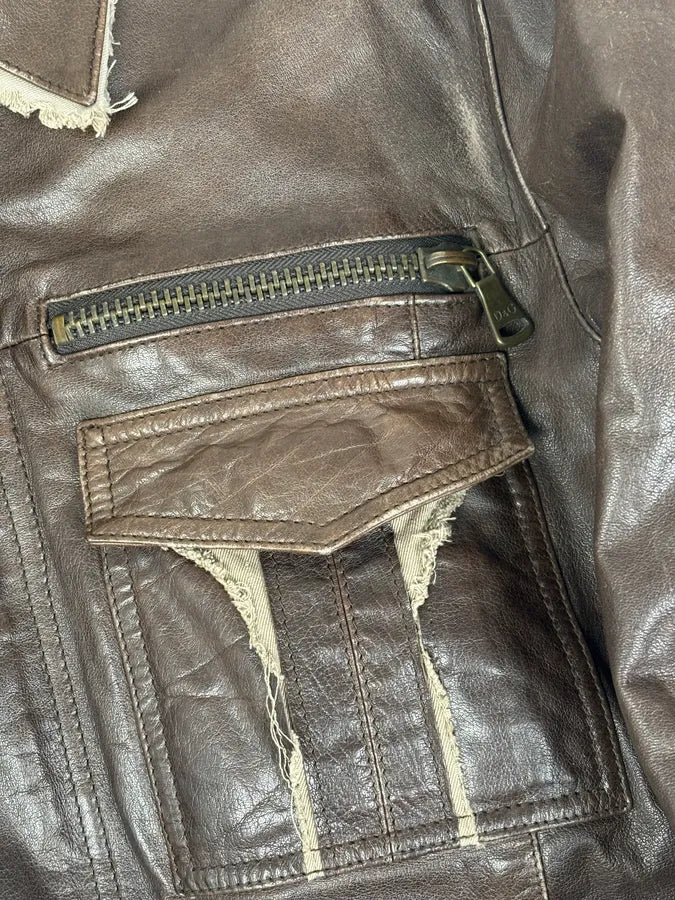 2000s Dolce & Gabbana Brown Leather Rodeo Jacket  YoDTBTE 8