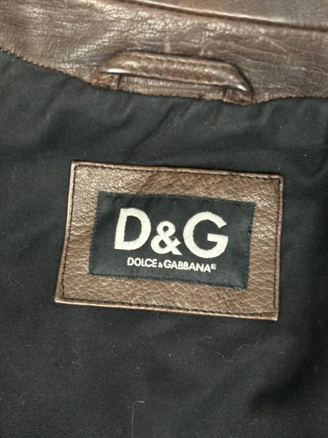 2000s Dolce & Gabbana Brown Leather Rodeo Jacket  YoDTBTE 10