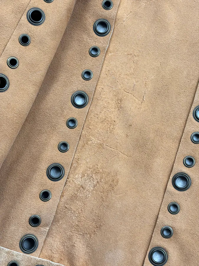 1990s Dolce & Gabbana Camel Suede Eyelet Leather Jacket aIAffyi 10