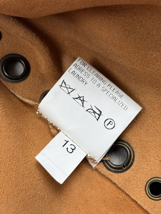 1990s Dolce & Gabbana Camel Suede Eyelet Leather Jacket aIAffyi 12