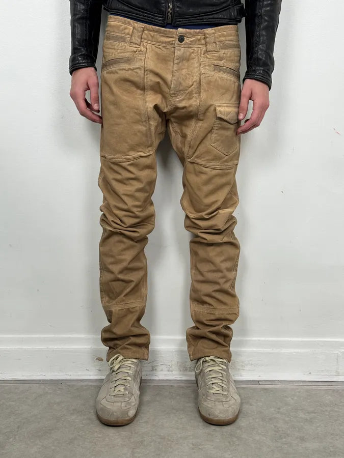 2000s Dolce & Gabbana Camel Waxed Effect Pants gDliwGw 0