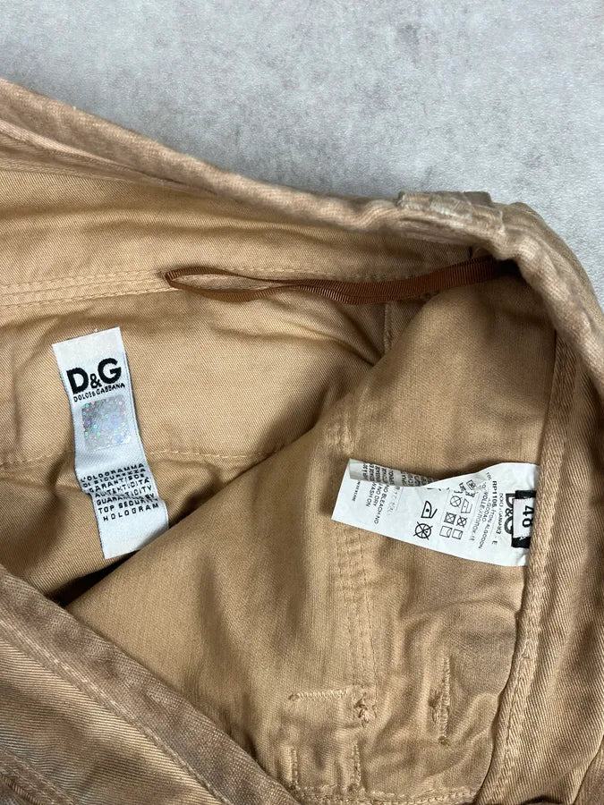 2000s Dolce & Gabbana Camel Waxed Effect Pants gDliwGw 13