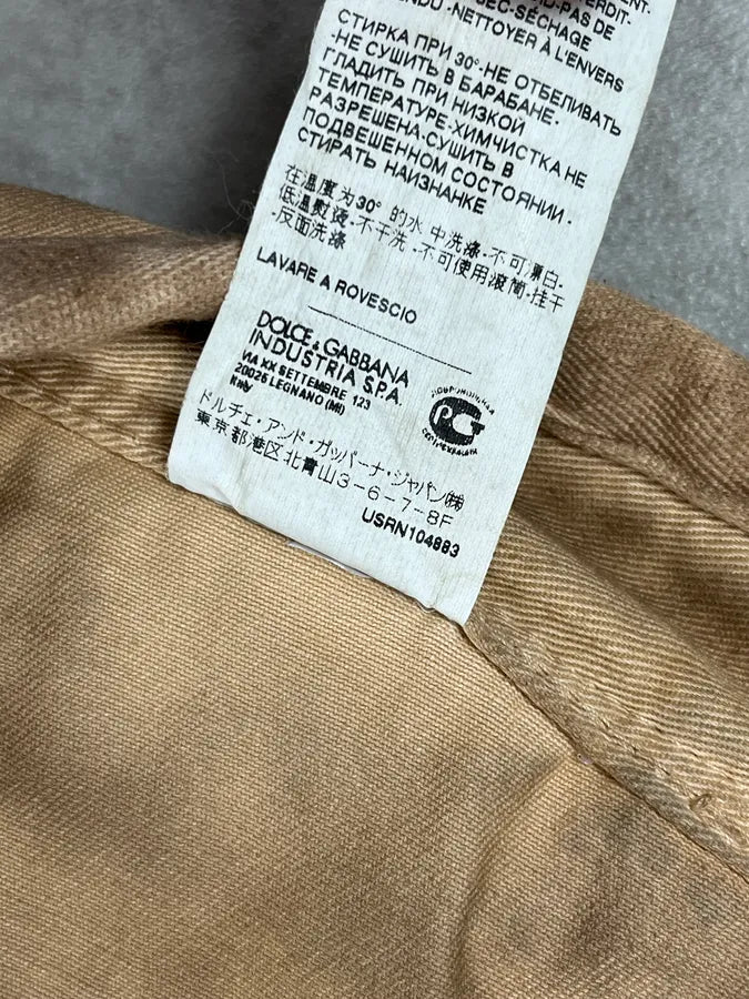 2000s Dolce & Gabbana Camel Waxed Effect Pants gDliwGw 11
