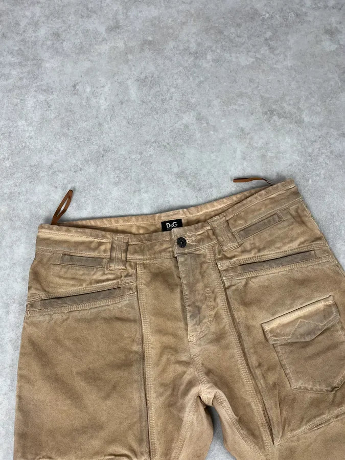 2000s Dolce & Gabbana Camel Waxed Effect Pants gDliwGw 5