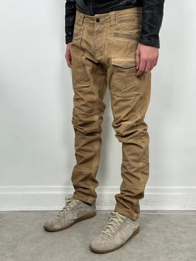 2000s Dolce & Gabbana Camel Waxed Effect Pants gDliwGw 1