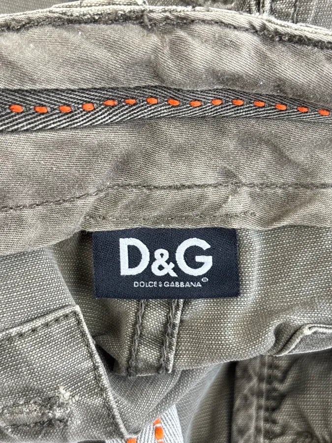 AW2004 Dolce & Gabbana Khaki Cargo Distressed Shorts NZWmpeb 9