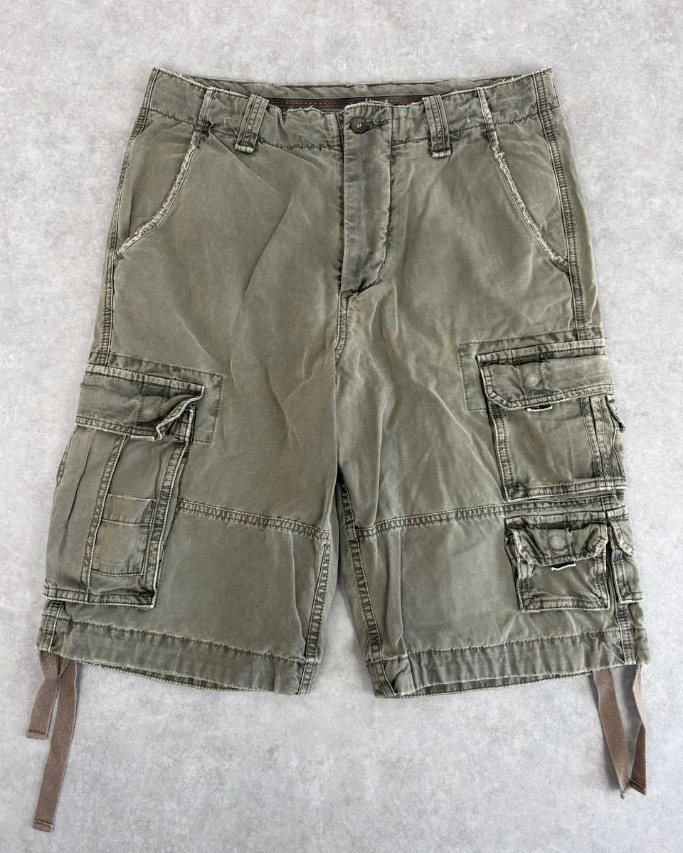 AW2004 Dolce & Gabbana Khaki Cargo Distressed Shorts NZWmpeb 0