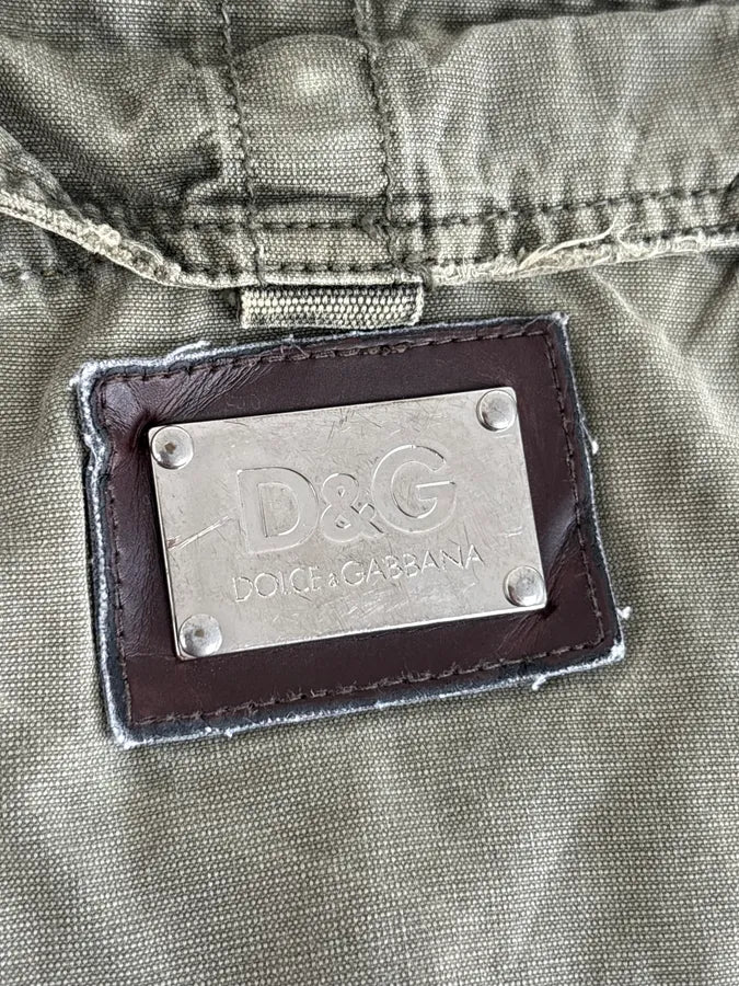 AW2004 Dolce & Gabbana Khaki Cargo Distressed Shorts NZWmpeb 8