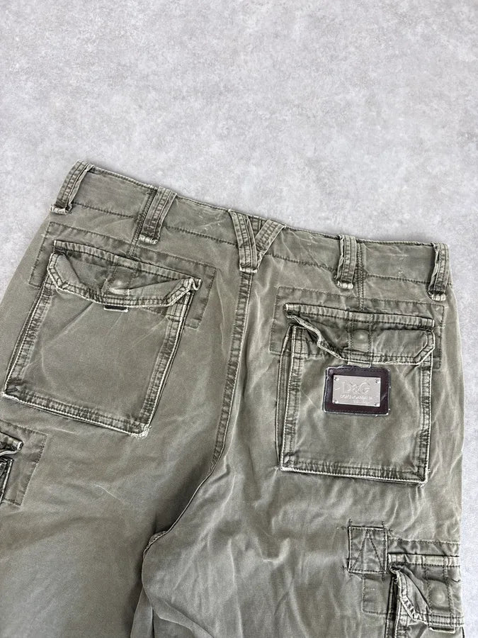 AW2004 Dolce & Gabbana Khaki Cargo Distressed Shorts NZWmpeb 6