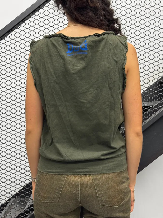 AW2003 Dolce & Gabbana Khaki Superlatin Graphic Tank Top ZjqCFYe 2