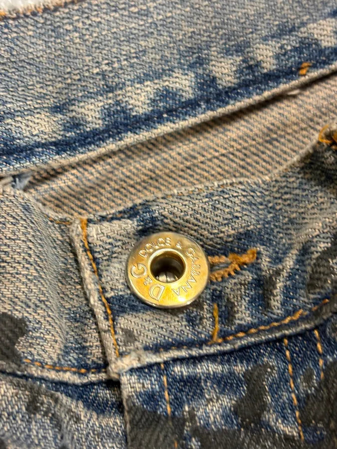 2000s Dolce & Gabbana Faded Blue Dark Denim Jeans cYaLPbN 9