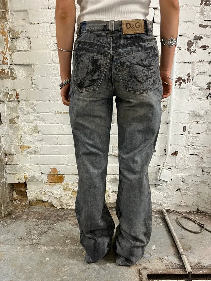 2000s Dolce & Gabbana Faded Blue Dark Denim Jeans cYaLPbN 1