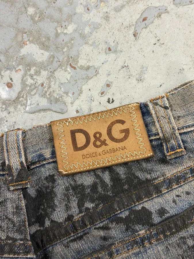2000s Dolce & Gabbana Faded Blue Dark Denim Jeans cYaLPbN 8