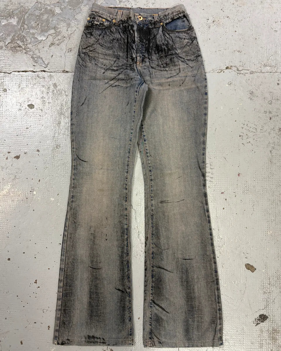 2000s Dolce & Gabbana Faded Blue Dark Denim Jeans cYaLPbN 3