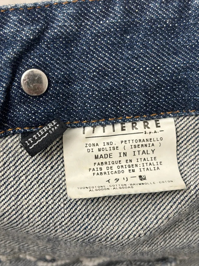 AW2001 Dolce & Gabbana Safety Pins Tie-Dye Distressed Denim Jacket KbiXNNY 13
