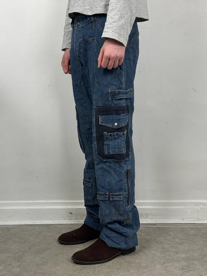 AW2004 Dolce & Gabbana Navy Denim Cargo Jeans FoeWcbS 2