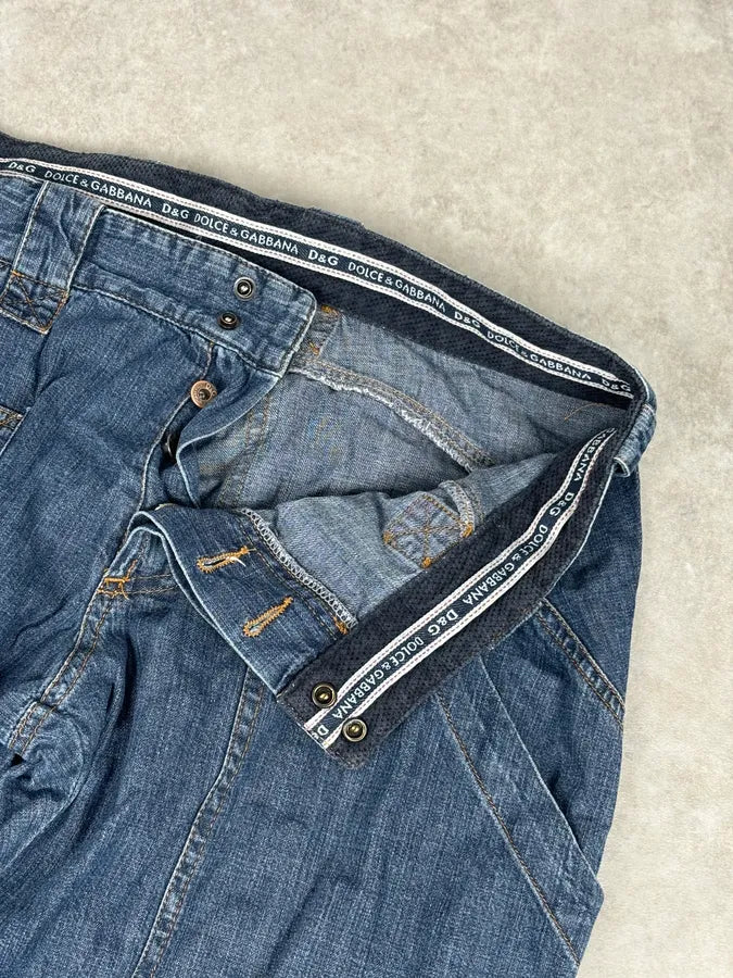 AW2004 Dolce & Gabbana Navy Denim Cargo Jeans FoeWcbS 8