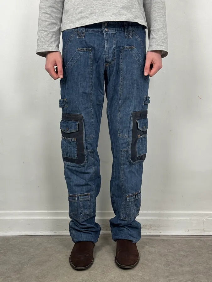 AW2004 Dolce & Gabbana Navy Denim Cargo Jeans FoeWcbS 1