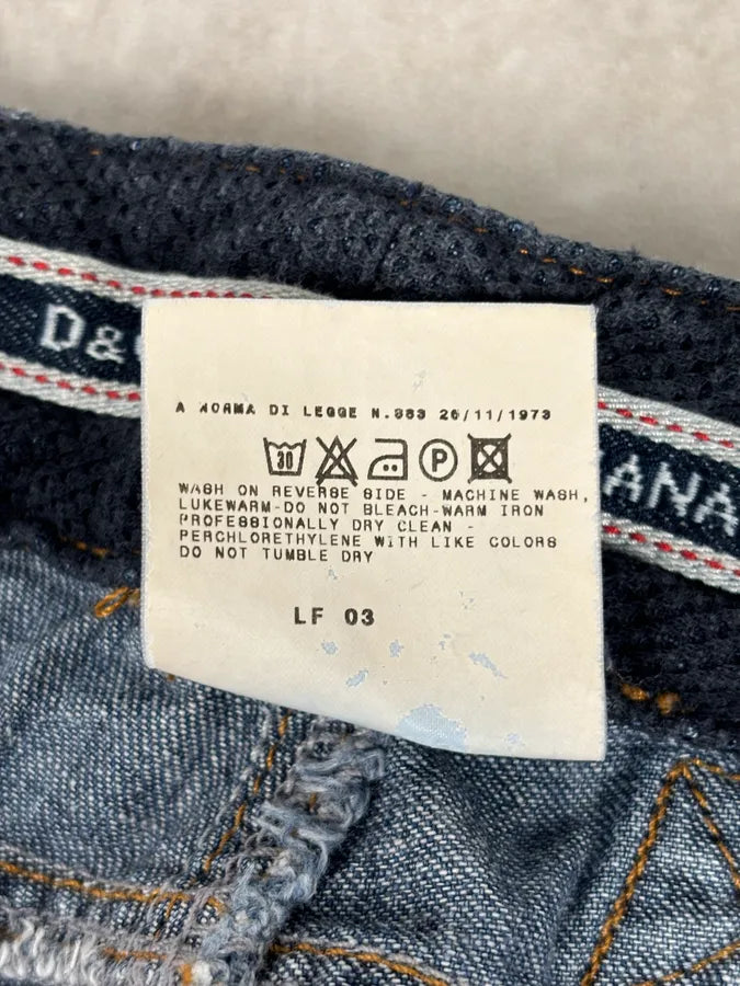 AW2004 Dolce & Gabbana Navy Denim Cargo Jeans FoeWcbS 12