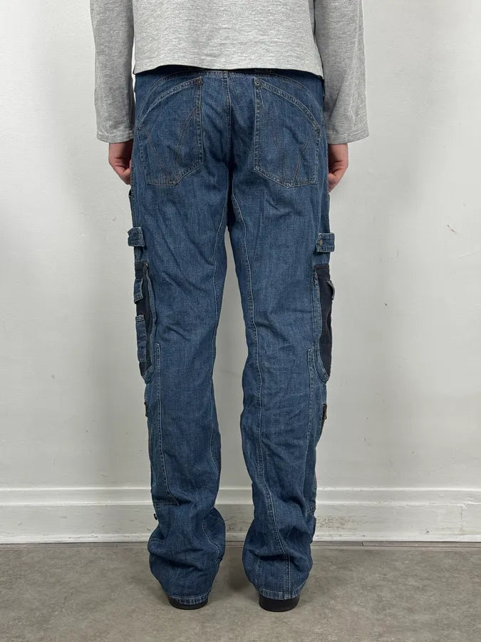 AW2004 Dolce & Gabbana Navy Denim Cargo Jeans FoeWcbS 3