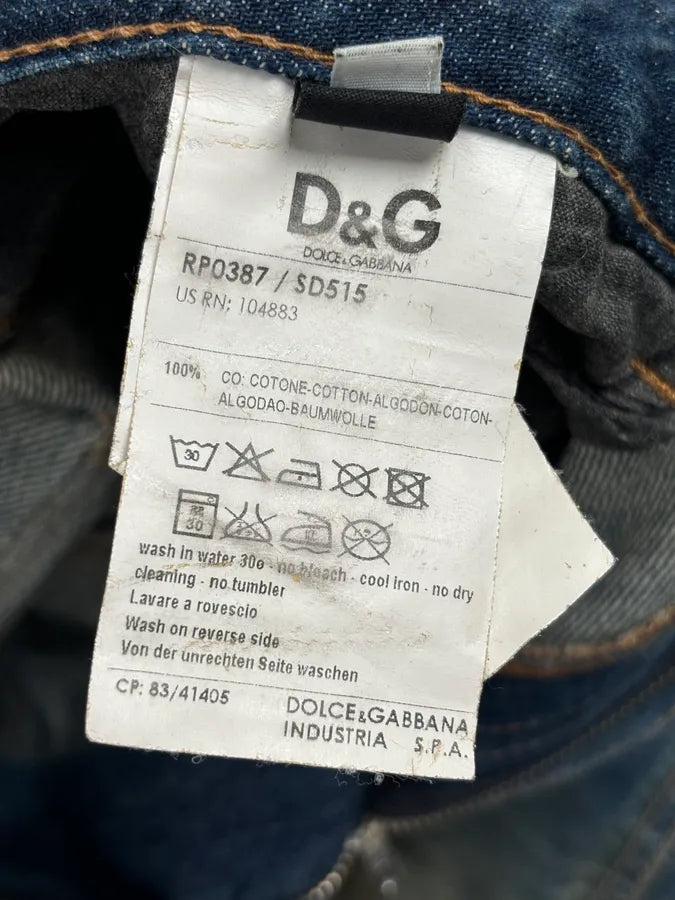 2000s Dolce & Gabbana Navy Dirty Effect Denim Cargo Jeans OXYAsRp 11