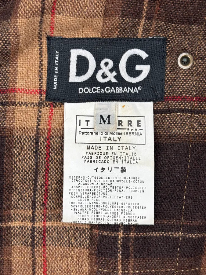 AW2005 Dolce & Gabbana Navy Denim Brown Pony Hair Trench Coat vkblKnq 10