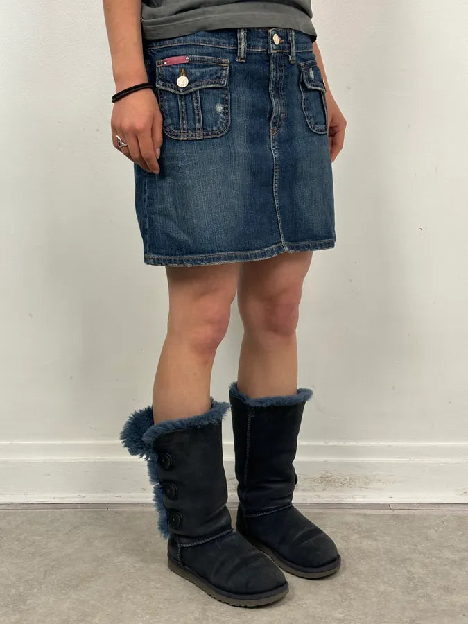 SS2006 Dolce & Gabbana Navy Denim Multi-Pocket Skirt nyADrlX 2